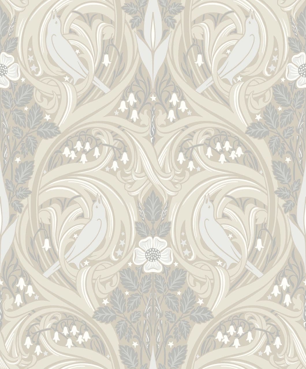 Arts & Crafts Wallpaper Page 37 ET12205 Bird Scroll By Seabrook Designs For Galerie