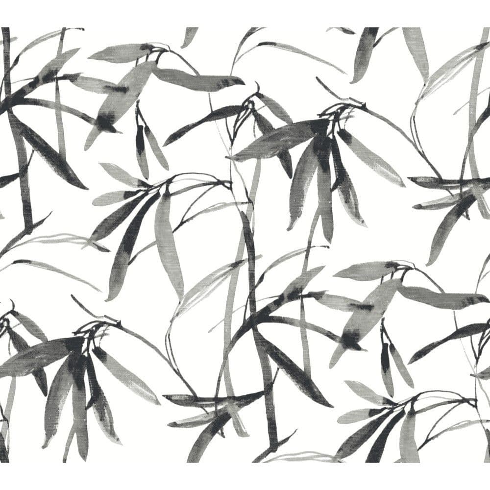 Black & White Wallpaper BW3843 Bamboo Ink By York Wallcoverings For Dixons