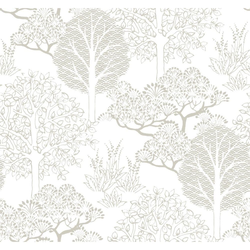 Black & White Wallpaper BW3851 Kimono Trees By York Wallcoverings For Dixons