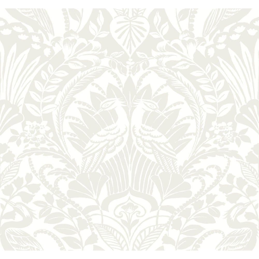 Black & White Wallpaper BW3932 Egret Damask By York Wallcoverings For Dixons