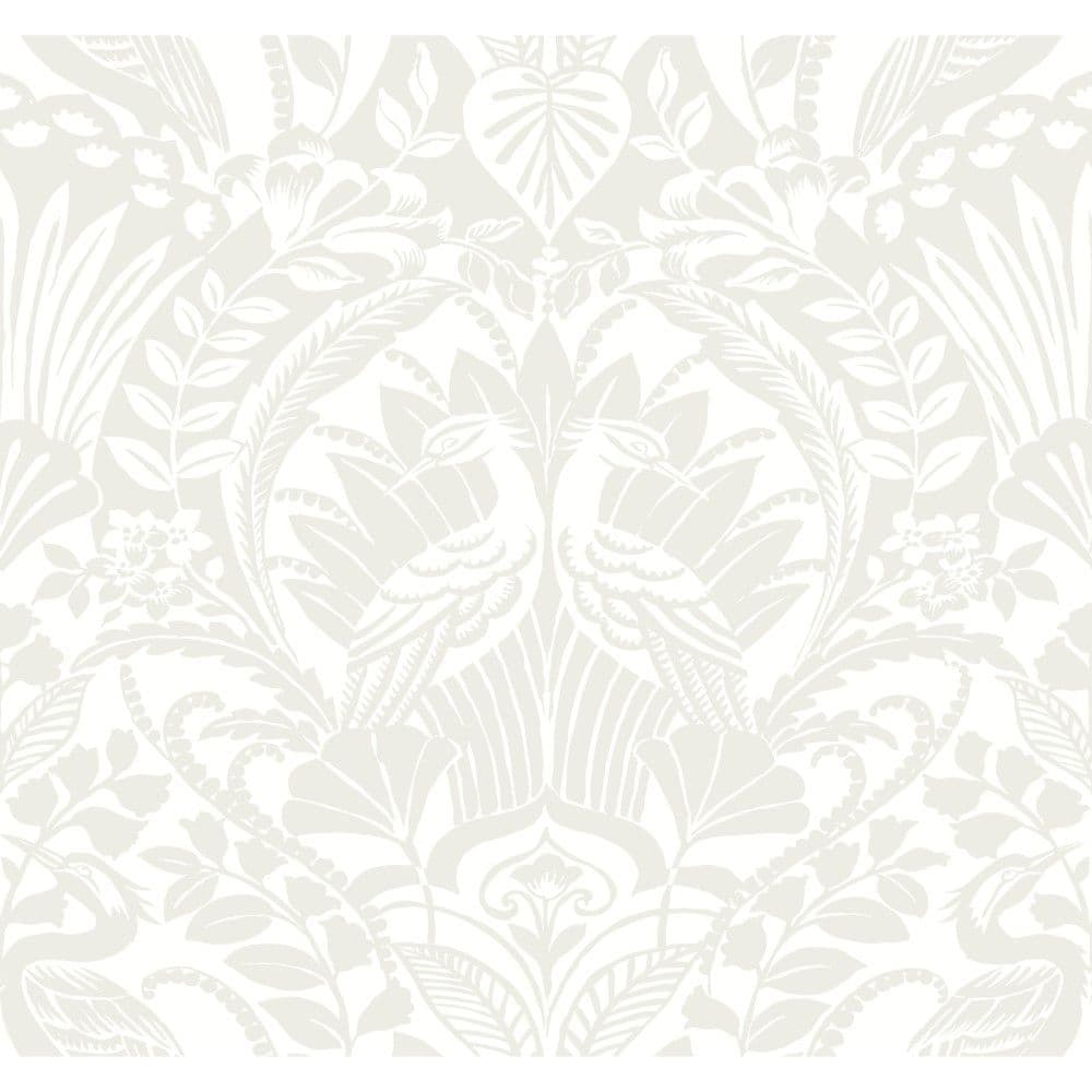 Black & White Wallpaper BW3932 Egret Damask By York Wallcoverings For Dixons