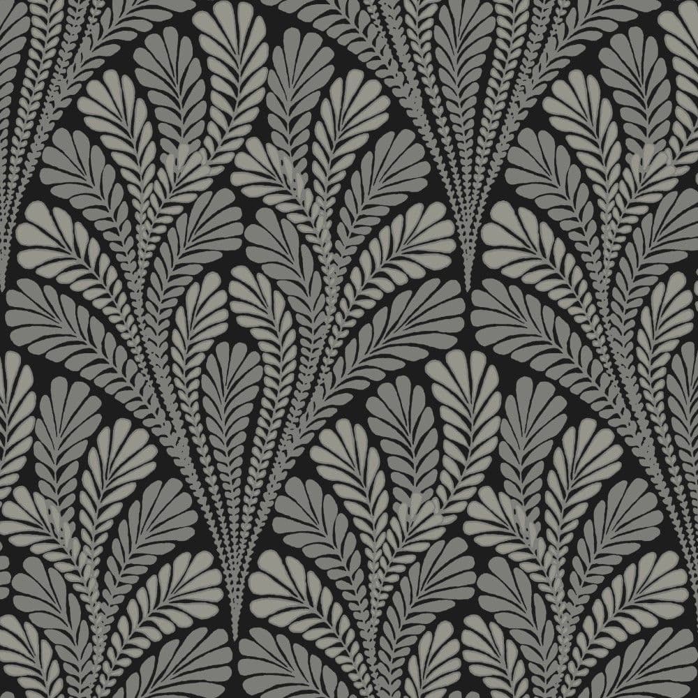 Black & White Wallpaper BW3951 Shell Damask By York Wallcoverings For Dixons