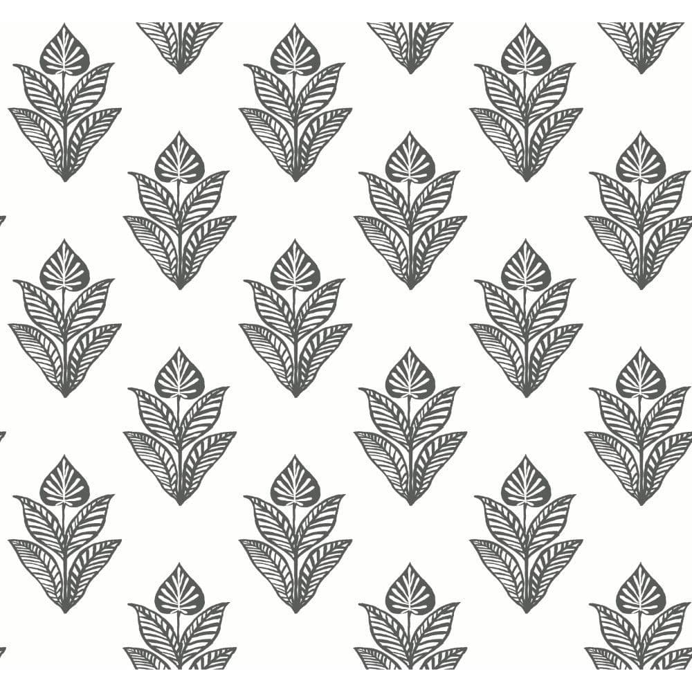 Black & White Wallpaper BW3977 Lotus Motif By York Wallcoverings For Dixons