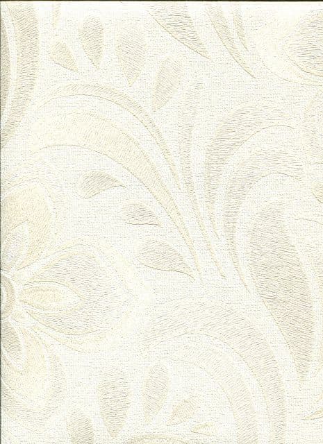 Botanica Wallpaper Jacquard Floral White 32-489 By Graham & Brown