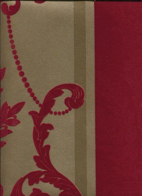 Boutique Vintage Leonardo Regal Red Flock Wallpaper 952003 By Arthouse For Options