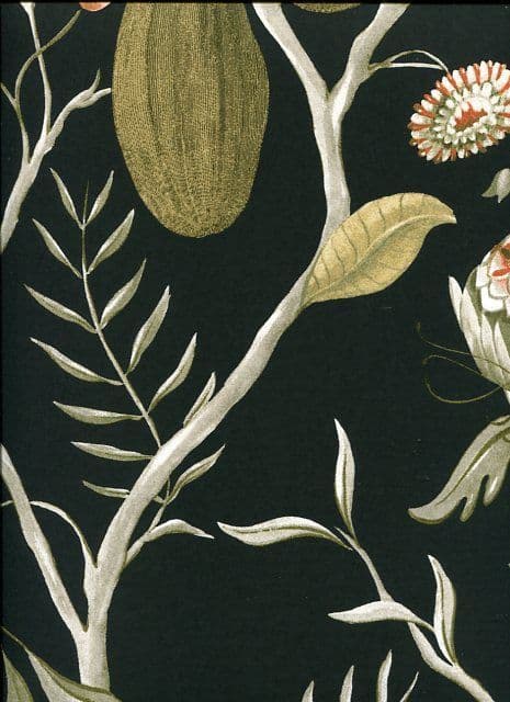 Cabinet Of Curiosities Wallpaper Papaya Kombou CAB605 or CAB 605 By Khroma Masureel