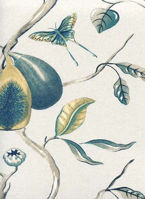 Cabinet Of Curiosities Wallpaper Papaya Peacock CAB602 or CAB 602 By Khroma Masureel