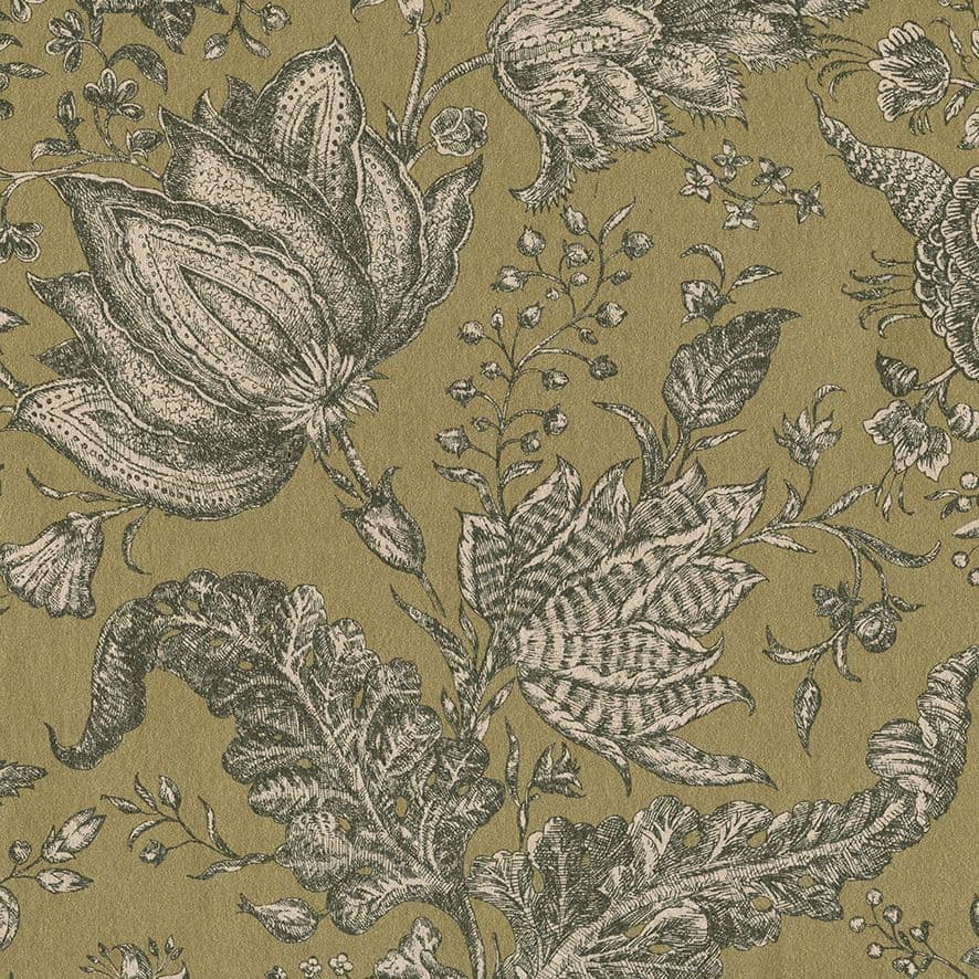 Chelsea Sketch Twenty 3 Wallpaper Victoria Gold & Green CH01340 CHO1340 By Tim Wilman