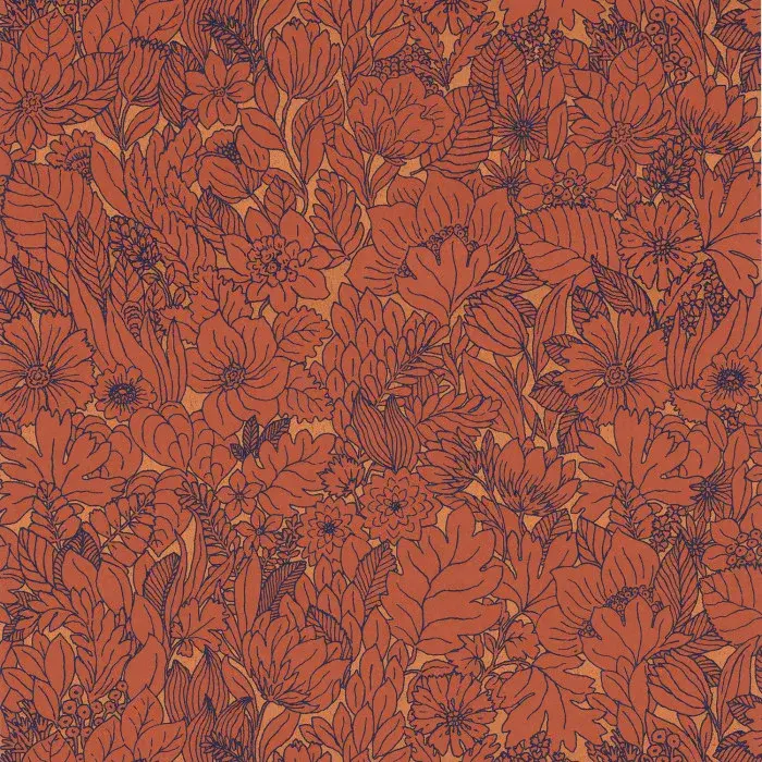 Ete Indien Wallpaper Dahlia Garance/Cuivre 75111324 or 7511 13 24 By Casamance