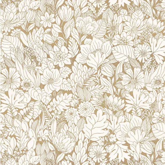 Ete Indien Wallpaper Dahlia Vanille/Or 75111732 or 7511 17 32 By Casamance