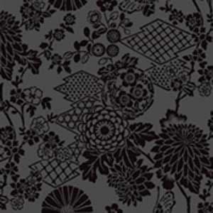 Flamante Flock Wallpaper 99033 Geisha Black By Holden Decor