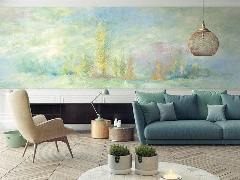 French Impressionist Wallpaper Rolling Hills Mural FI71900M By Wallquest Ecochic For Today Interiors