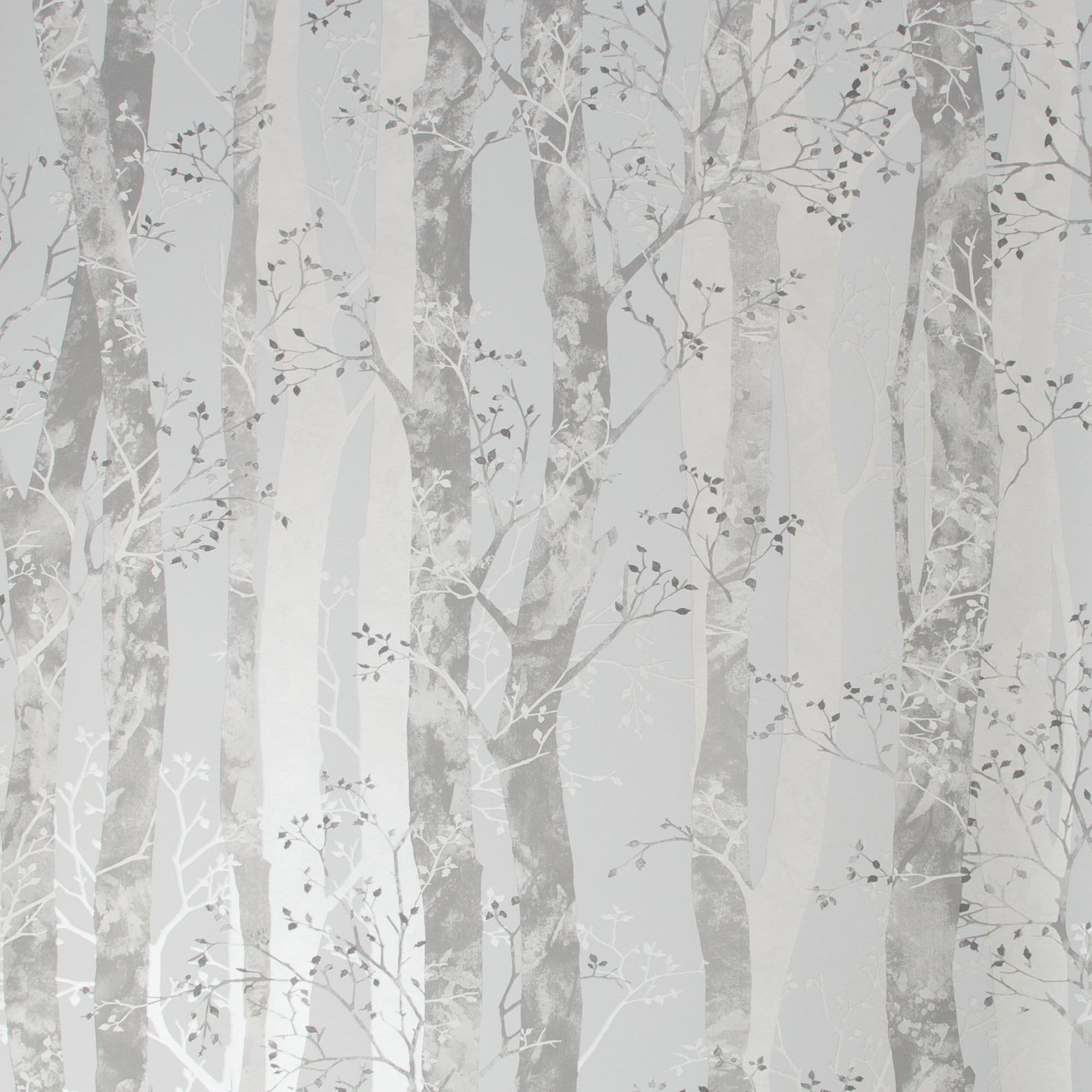 Fresca Dappled Trees Grey Silver Wallpaper 108183 By Fresco Graham & Brown