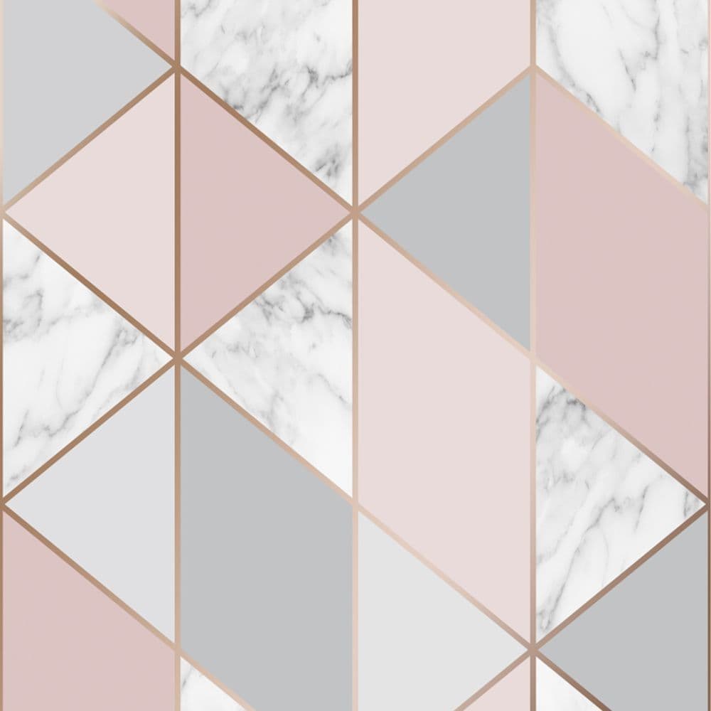 Fresca Marble Geo Pink Wallpaper 106503 By Fresco Graham & Brown