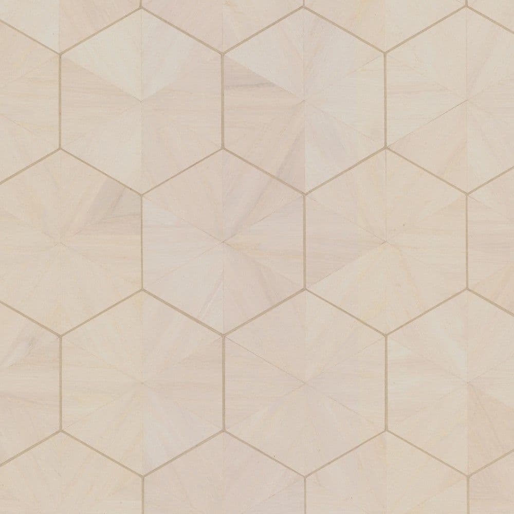 Grasscloth & Natural Resource Wallpaper Hexagram Wood Veneer HO2101GV By Ronald Redding Designs York