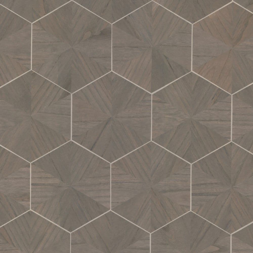 Grasscloth & Natural Resource Wallpaper Hexagram Wood Veneer HO2102GV By Ronald Redding Designs York