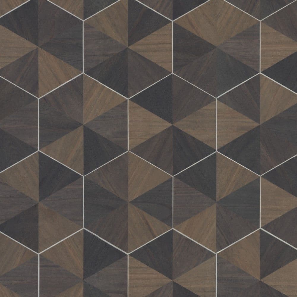 Grasscloth & Natural Resource Wallpaper Hexagram Wood Veneer HO2103GV By Ronald Redding Designs York