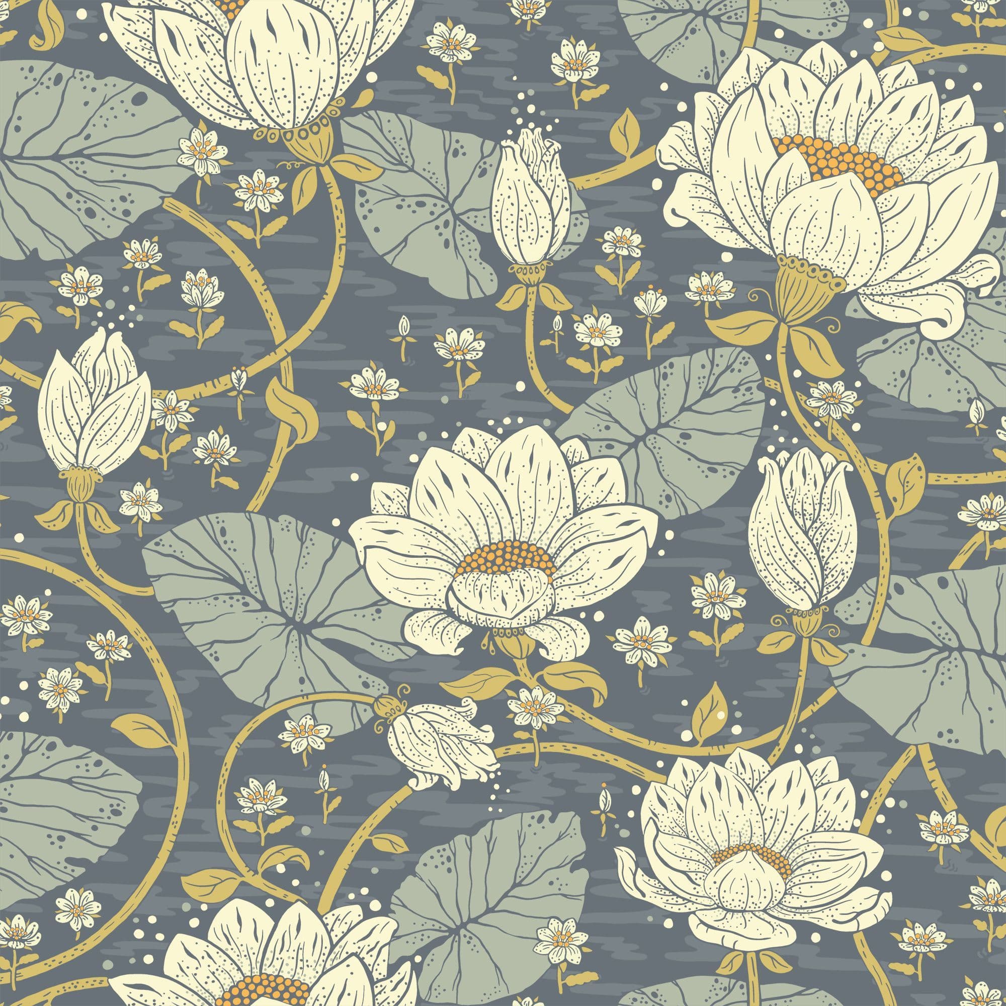 Hjarterum Wallpaper Eva Blue 83122 By Midbec For Galerie