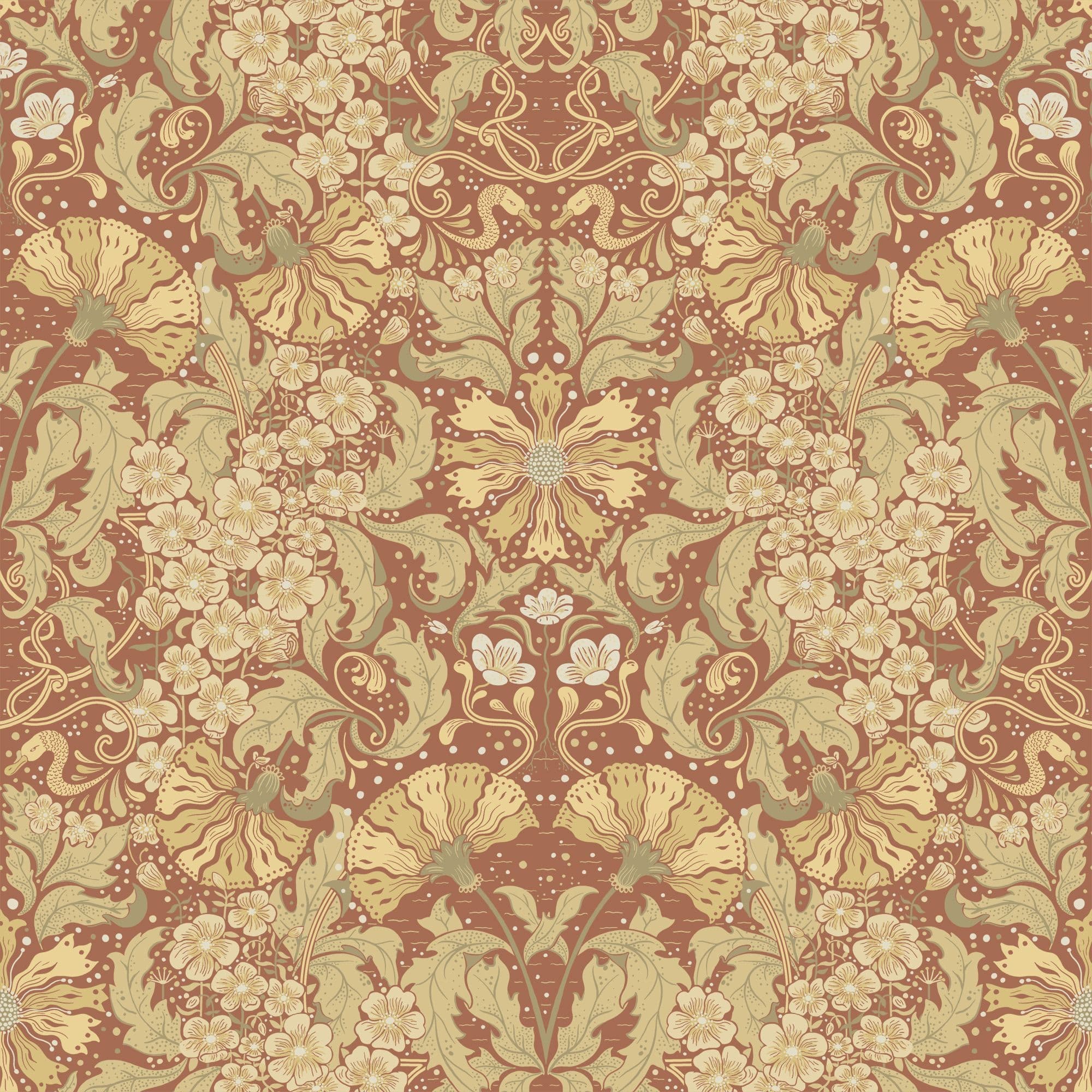 Hjarterum Wallpaper Ojvind Orange 83114 By Midbec For Galerie