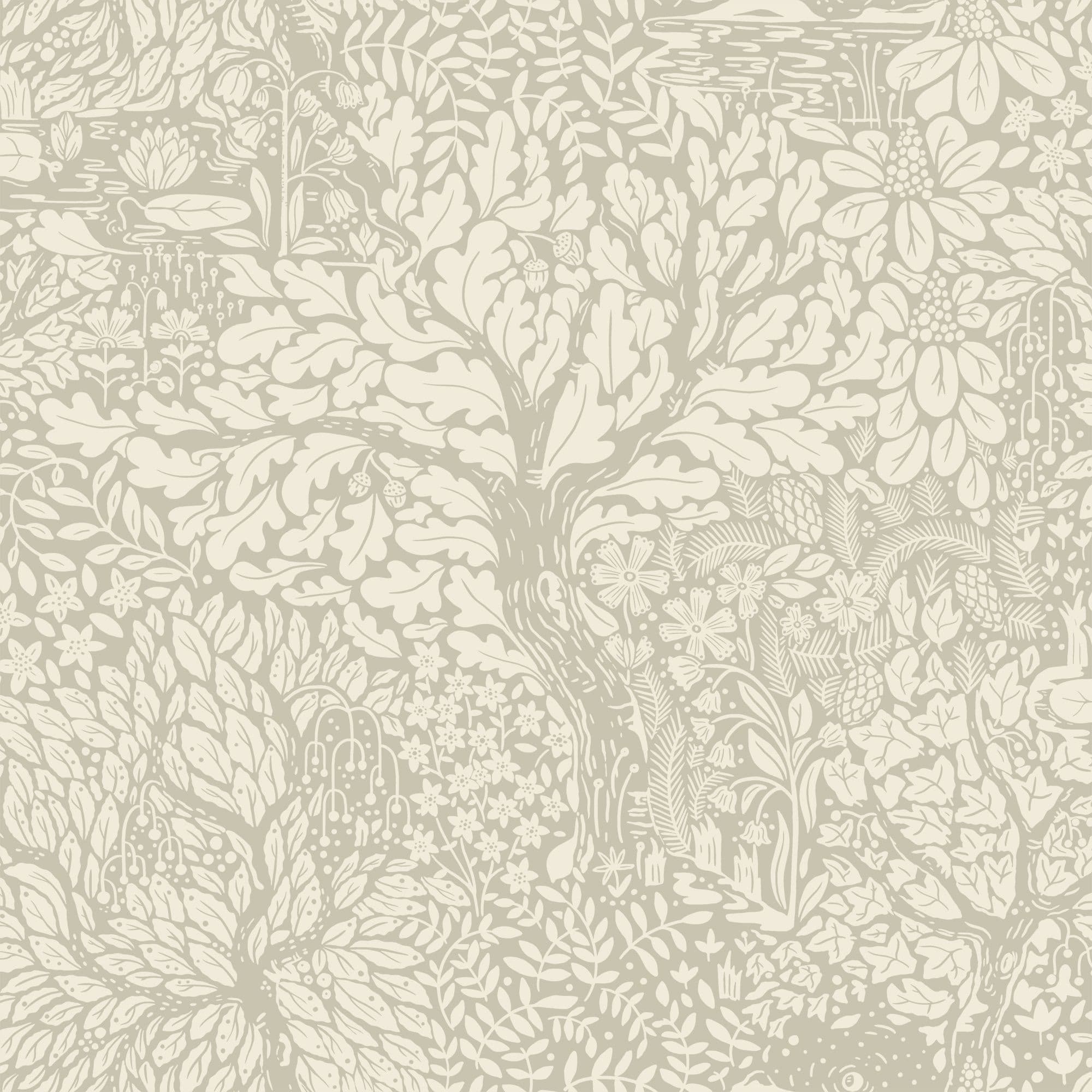 Hjarterum Wallpaper Olle Taupe White 83110 By Midbec For Galerie