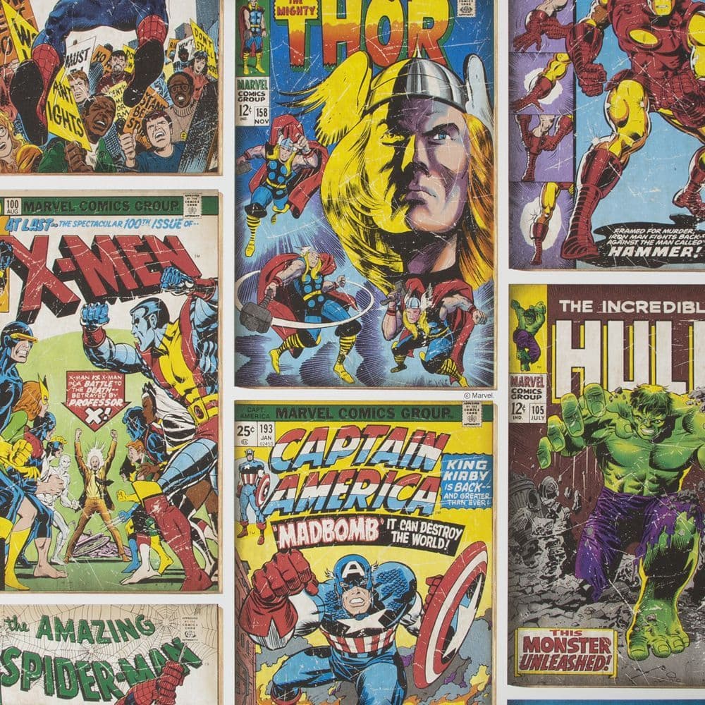 Individual Marvel Action Heroes  Wallpaper 70-238 By Graham & Brown