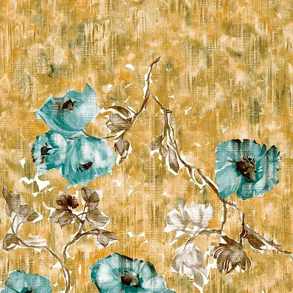 Julie Feels Home Paeonia Twinwall Petrol Honey Wallpaper Mural 26962 By Hohenberger For Galerie