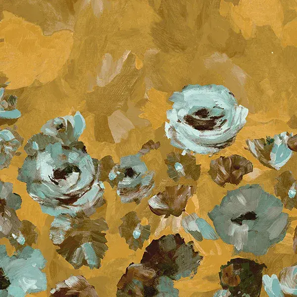 Julie Feels Home Paeonia Twinwall Teal Gold Wallpaper Mural 26961 By Hohenberger For Galerie