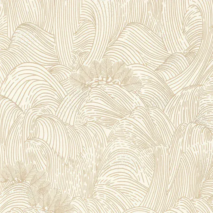 L'Ile Aux Oiseaux Wallpaper Maree Haute Blanc/Dore 75901936 or 7590 19 36 By Casamance