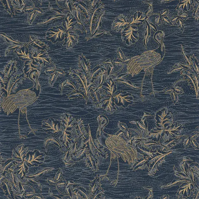 L'Ile Aux Oiseaux Wallpaper Mirador Marine/Dore 75891834 or 7589 18 34 By Casamance