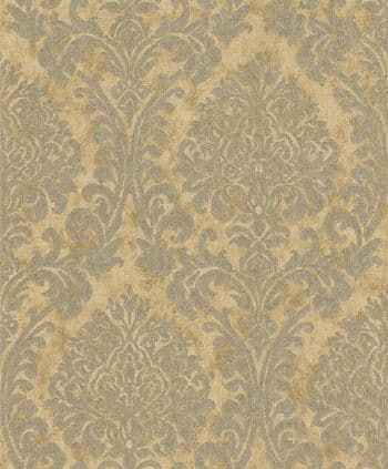 Nomad Wallpaper Chenille Damask Gold A50102 By Grandeco Life