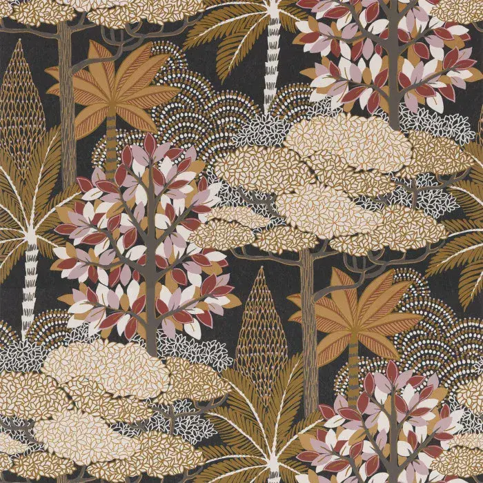 Nuit D'Orient Wallpaper Marakanda Anthracite/Grenat 75380304 or 7538 03 04 By Casamance