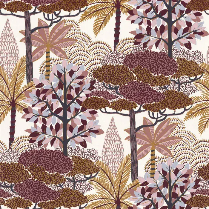 Nuit D'Orient Wallpaper Marakanda Blanc/Bois De Rose 75380202 or 7538 02 02 By Casamance