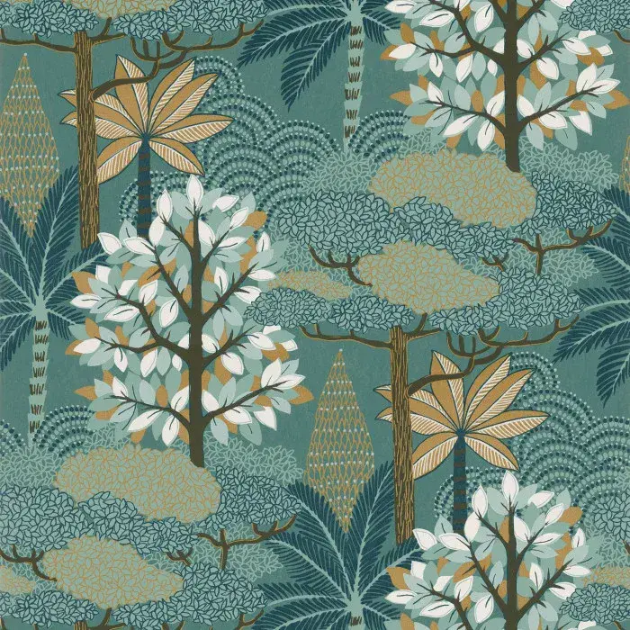 Nuit D'Orient Wallpaper Marakanda Emeraude/Dore 75380610 or 7538 06 10 By Casamance