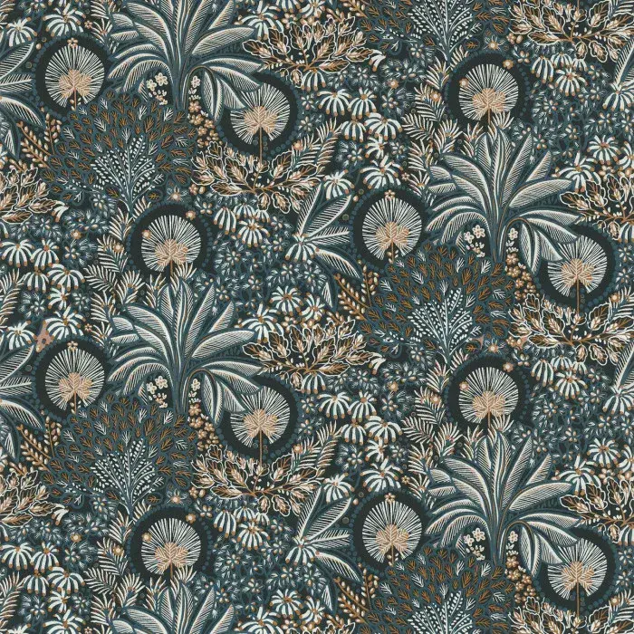Nuit D'Orient Wallpaper Persee Noir/Cuivre 75391528 or 7539 15 28 By Casamance
