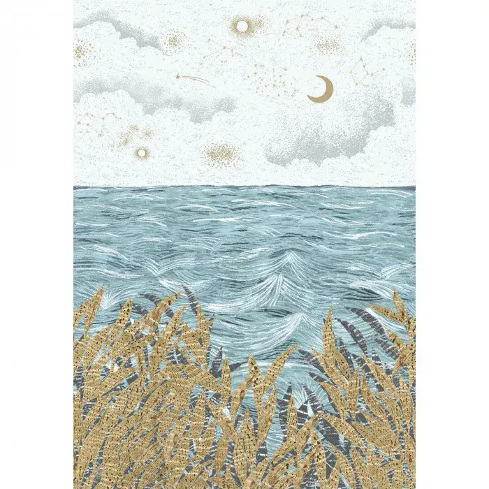 Nuit D'Orient Wallpaper Wallpanel Callisto Bleu Ciel/Dore 75432344 or 7543 23 44 By Casamance