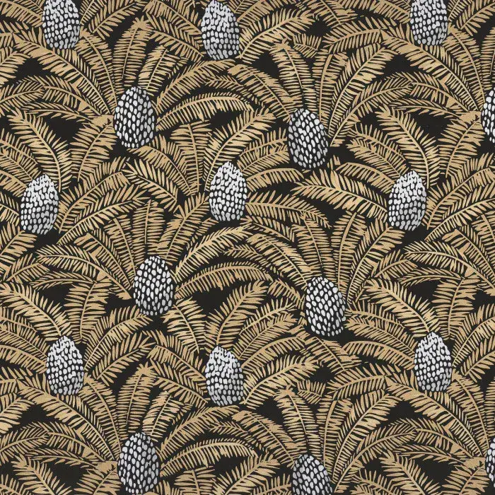 Orphee Wallpaper Palmeta Noir/Dore 74741840 or 7474 18 40 By Casamance