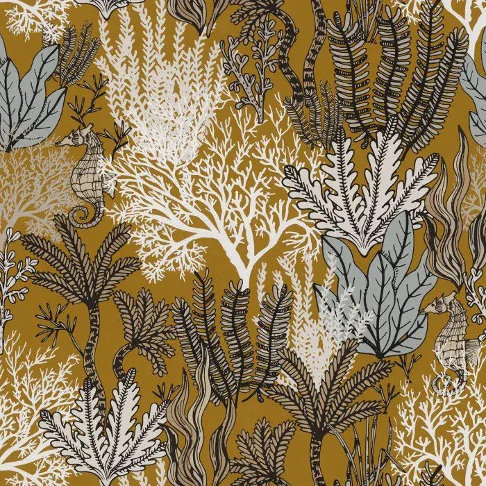 Orphee Wallpaper Posidonie Moutarde 74700304 or 7470 03 04 By Casamance