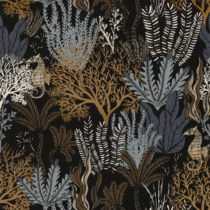 Orphee Wallpaper Posidonie Noir 74700406 or 7470 04 06 By Casamance