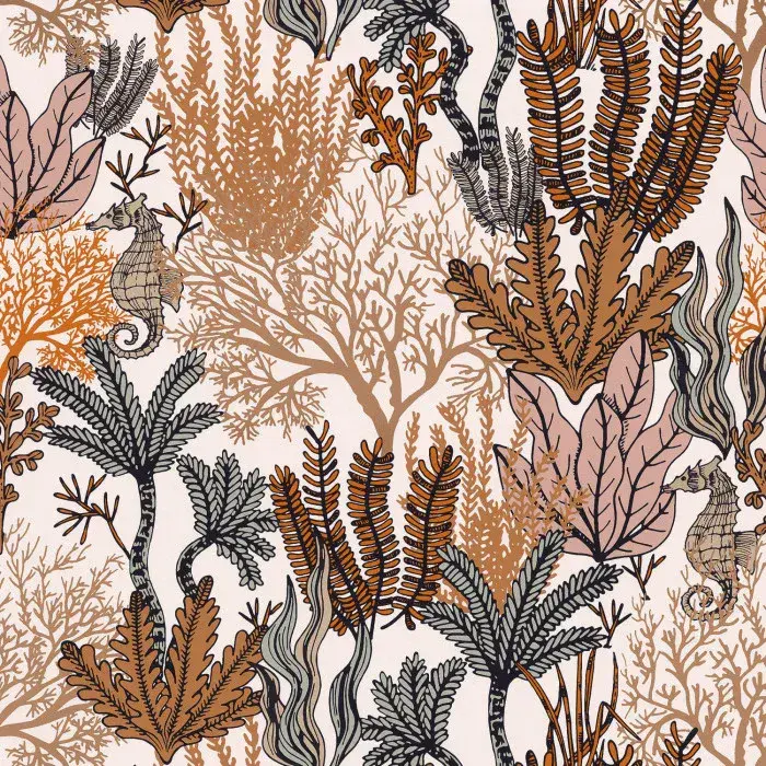 Orphee Wallpaper Posidonie Terracotta 74700202 or 7470 02 02 By Casamance