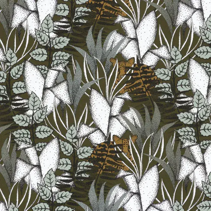 Orphee Wallpaper Tigris Kaki 74731734 or 7473 17 34 By Casamance