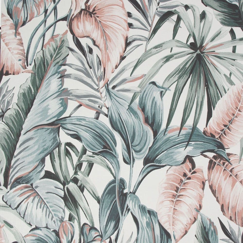 Paradise Leaves Exotique Light Grey/Pink Wallpaper 107009 By Superfresco Easy Graham & Brown