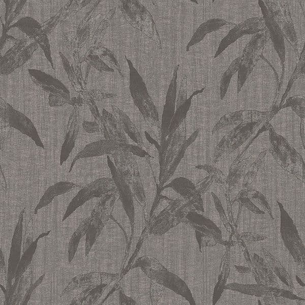 Passenger Wallpaper TP21233 Leaves Grey/Black By DecoPrint For Galerie