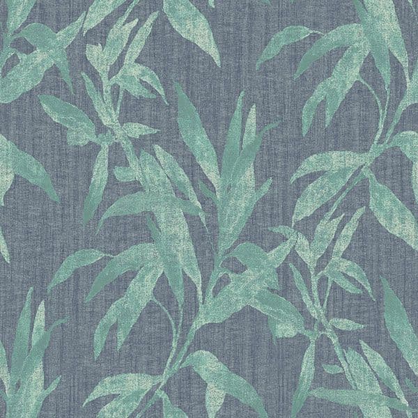 Passenger Wallpaper TP21234 Leaves Green/Blue By DecoPrint For Galerie