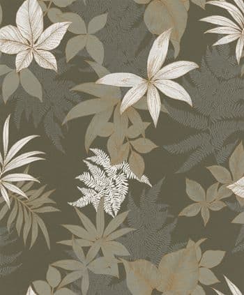 Phoenix Vertical Art Wallpaper Field Fern Khaki A48202 By Grandeco