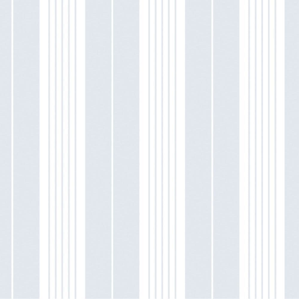 Plains & Stripes Wallpaper Strand Blue 359-04 By Duro For Dixons