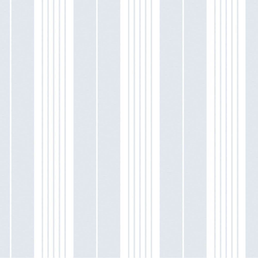 Plains & Stripes Wallpaper Strand Blue 359-04 By Duro For Dixons