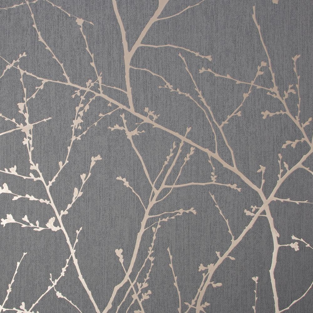 Prestige Innocence Charcoal/Copper Wallpaper 108612 By Superfresco Easy Graham & Brown