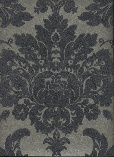 Regency SketchTwenty3 Wallpaper Grand Damask Charcoal PV00225 By Tim Wilman For Blendworth