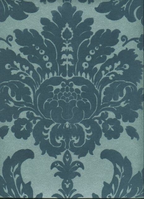 Regency SketchTwenty3 Wallpaper Grand Damask Teal PV00222 By Tim Wilman For Blendworth