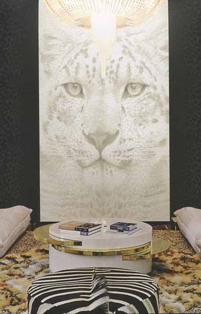 Roberto Cavalli Home No.4 Wallpaper Decorative Panel Nuova Pantera Bianca RC15221 By Emiliana For Colemans